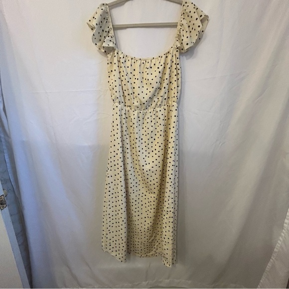 Amuse Society Cream Polka Dot Flutter Sleeve Midi Dress – Size L - Picture 5 of 10